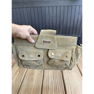 Vintage Y2K MICHE Classic Corduroy Tan Khaki Cargo Pocket Clutch Purse